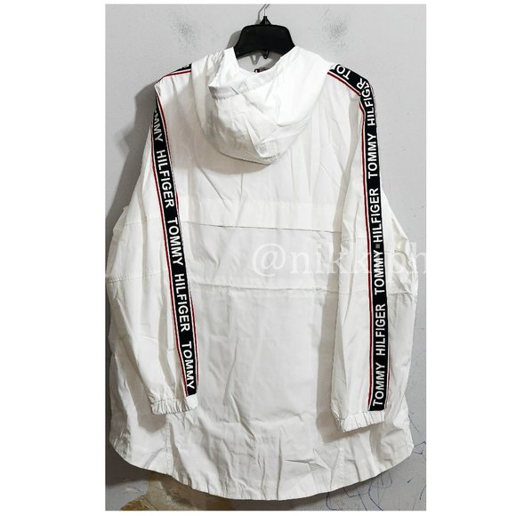 NWT Tommy Hilfiger Ladies' Long Windbreaker IN WHITE - Picture 6 of 7